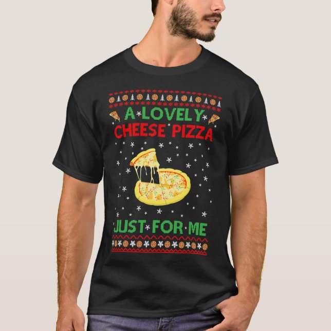 Uma Adorável Camisa De Pizza De Queijo Sozinha Eng (Frente)