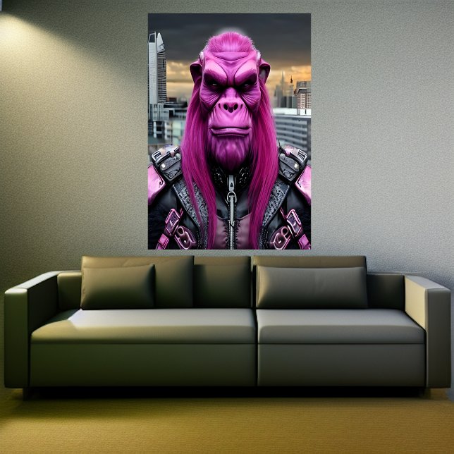 Uma alienígena rosa e roxa | AI Art Poster (Criador carregado)