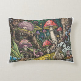Uma almofada decorativa psicodélica da floresta