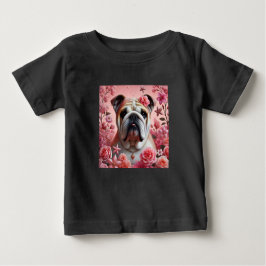 Uma bela camiseta de bebê de buldogue!