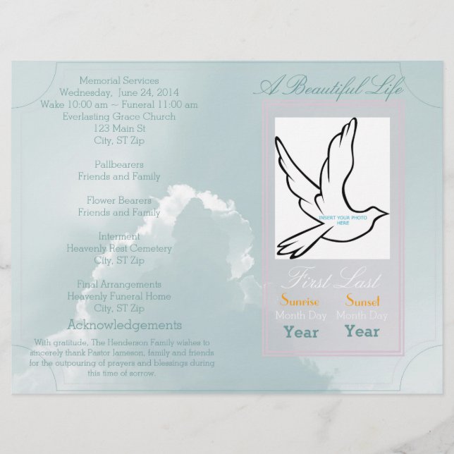 Uma bela dobra do Programa Funeral de Vida (Frente)