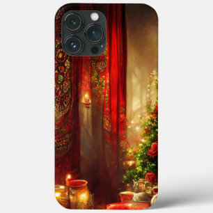 Uma bela lareira de árvore de Natal