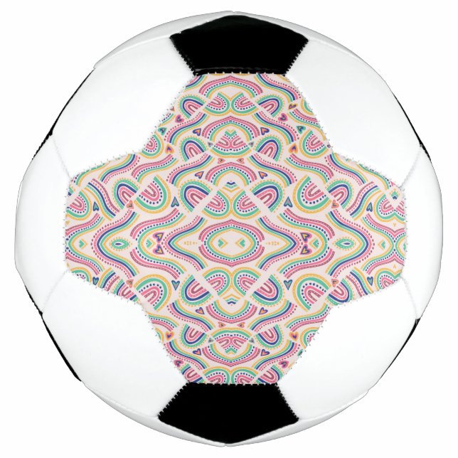 Uma bola de futebol com painéis pretos e brancos (Frente)