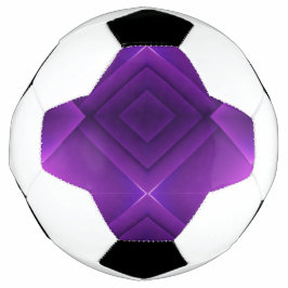 Uma bola de futebol com um roxo geométrico único 