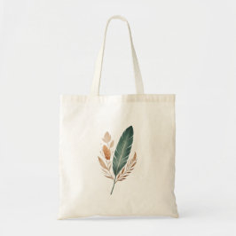Uma bolsa tote com um padrão de pena minimalista