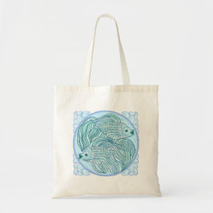 Uma bolsa tote de Peixe Koi Azul