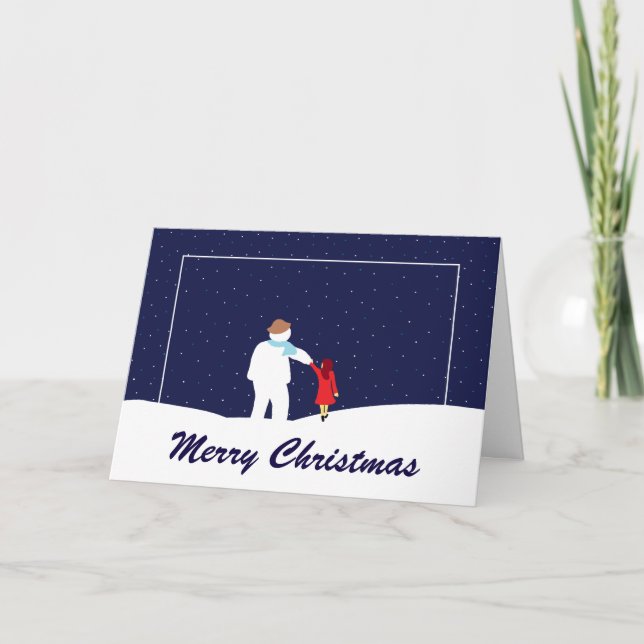 Uma caminhada com o cartão de Natal do Snowman (Frente)