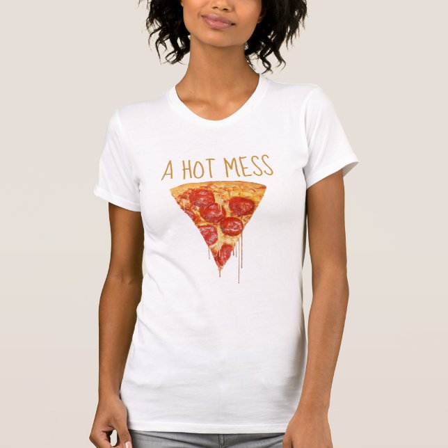 Uma Camisa De Pizza Quente (Frente)