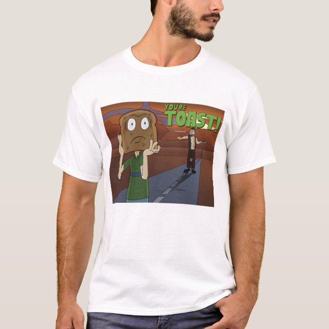 Uma camisa divertida com um homem com uma cabeça (Frente)