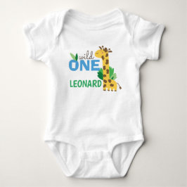 Uma camisa selvagem do bebê do girafa do