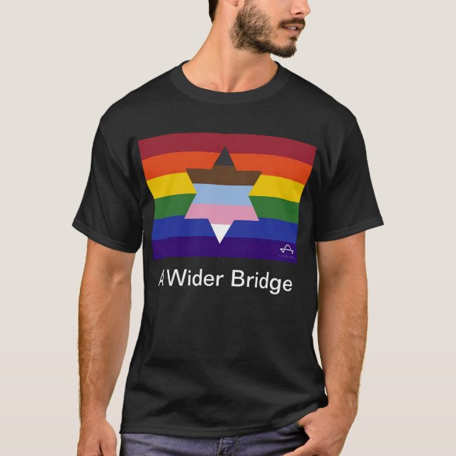 Uma camiseta com bandeira de ponte mais ampla (Frente)