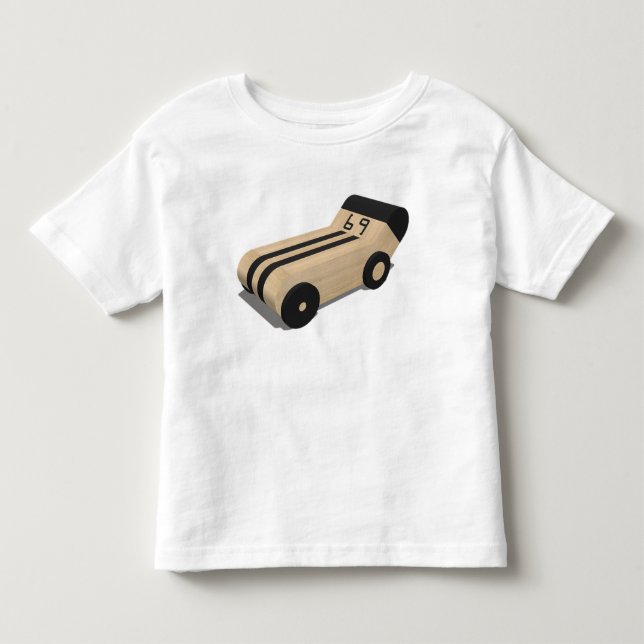 Uma camiseta com um carro de rali de brinquedo núm (Frente)