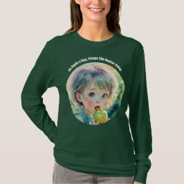 Uma Camiseta Cute com Citação de Provérbio Uma Maç