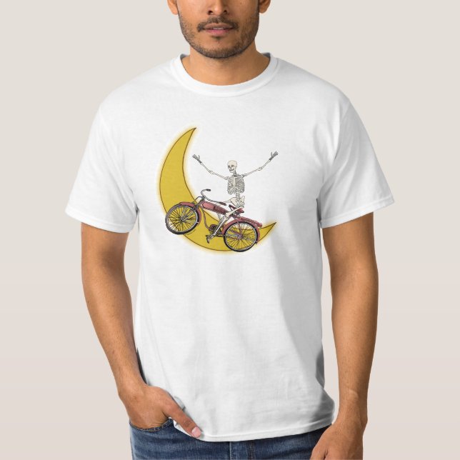 Uma camiseta de bicicleta esqueleto (Frente)