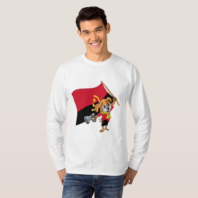 Uma camiseta de cachorro fã angolano (Frente Completa)