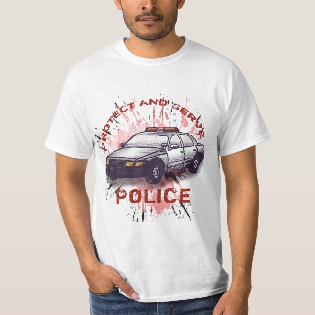 Uma camiseta de Carro da Polícia (Frente)