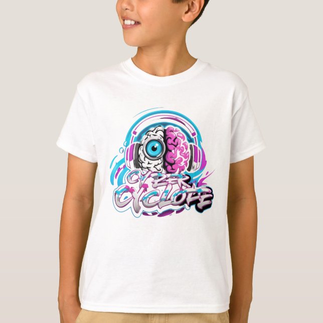 Uma camiseta de design cerebral para crianças.melh (Frente)