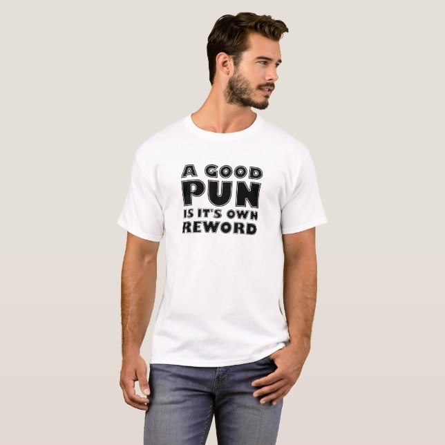 Uma Camiseta Engraçada Com Um Bom Trocadilho (Frente Completa)
