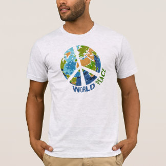 Uma camiseta estilosa com o símbolo da Paz Mundial