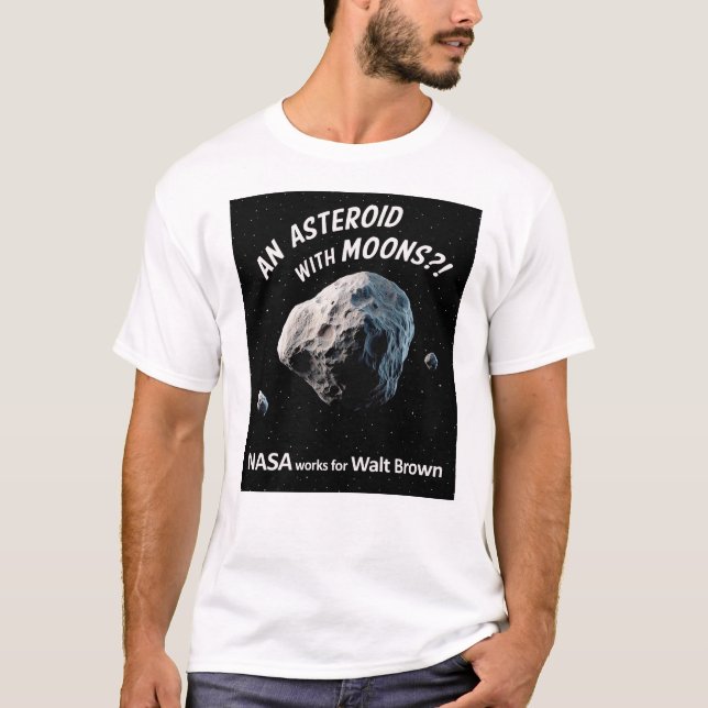 Uma camiseta HPT de asteroide com luas (Frente)