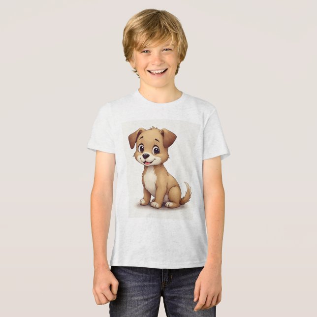 Uma camiseta para crianças com um cachorrinho boni (Frente Completa)