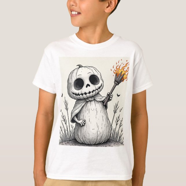uma camiseta para crianças para o Halloween (Frente)