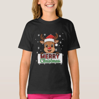 Uma camiseta temática de rena para decoração de Na