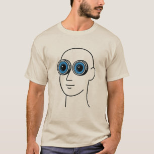 Uma camiseta Unisex Minimalista Olhos Grandes Surr