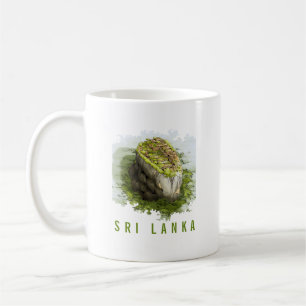Uma caneca com uma arte-fortaleza Sigiriya.