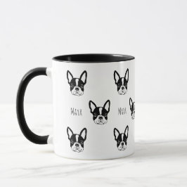 Uma caneca de buldogue francesa e costuosa