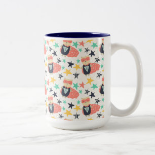 uma caneca de café de duas tonalidades