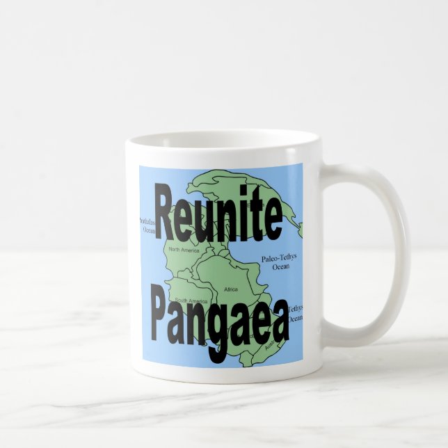 Uma caneca de café engraçada "Reunite Pangaea" (Direita)