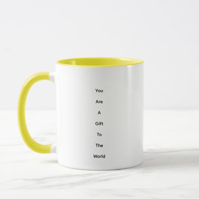 Uma caneca de cor Canário de duas tonalidades (Esquerda)