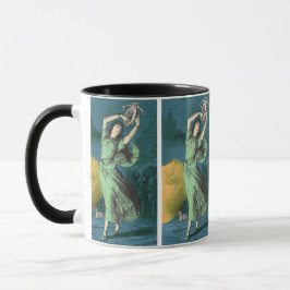 Uma Caneca de Ilustração Esmeralda Colorida