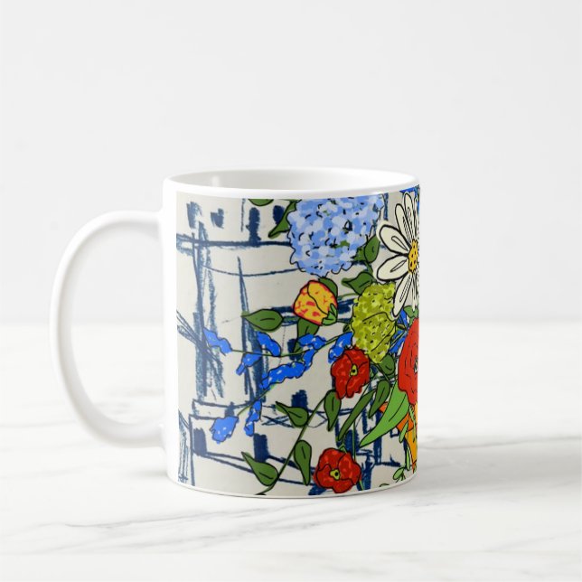 Uma caneca floral artística que te fará sorrir! (Esquerda)