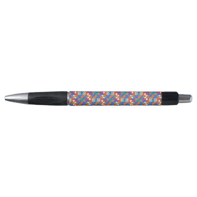 Uma caneta colorida com uma ponta preta e clique (Frente)