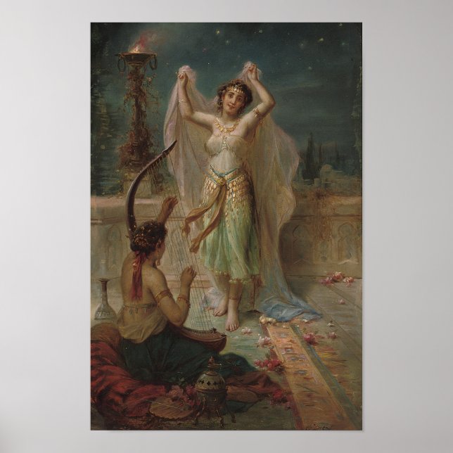 Uma dança sob as estrelas por Hans Zatzka - poster (Frente)