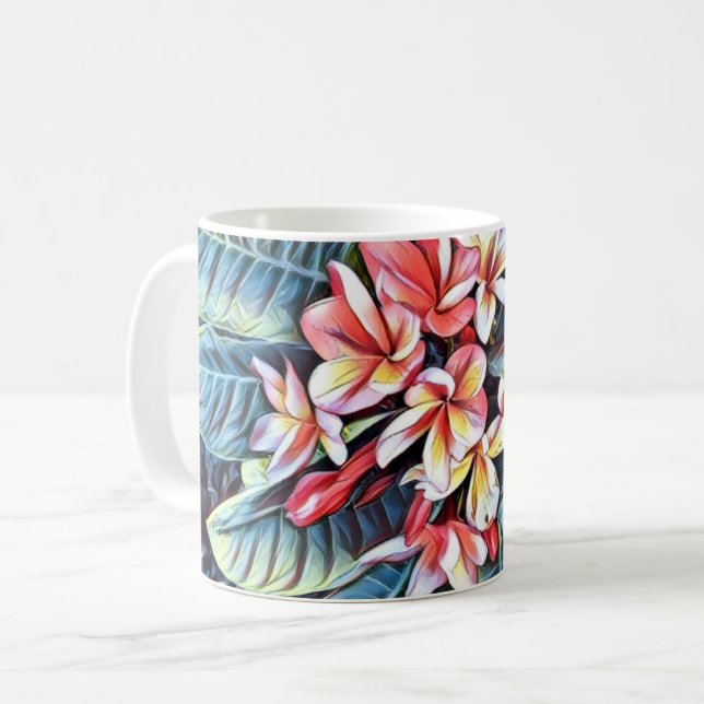 Uma deliciosa caneca de plumeria havaiana (Frente Esquerda)