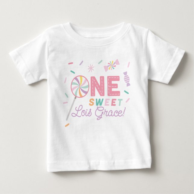 Uma Doce Camiseta de Aniversário Personalizada par (Frente)
