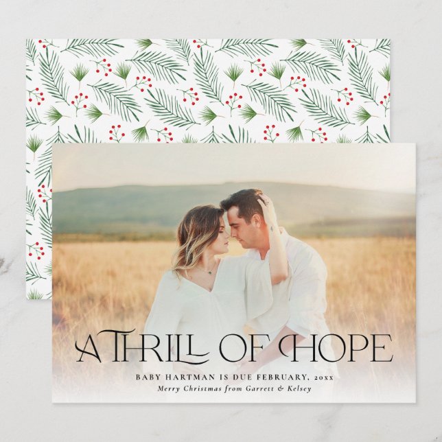 Uma emoção com o anúncio de gravidez da esperança  (Frente/Verso)