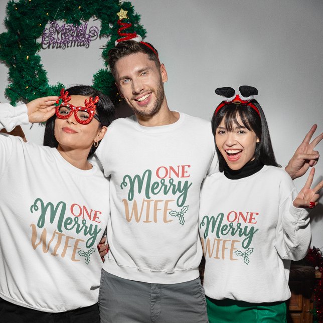 Uma esposa feliz, camiseta de natal (One merry wife christmas sweatshirt
)