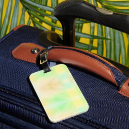 Uma etiqueta de bagagem com um design pastel suave
