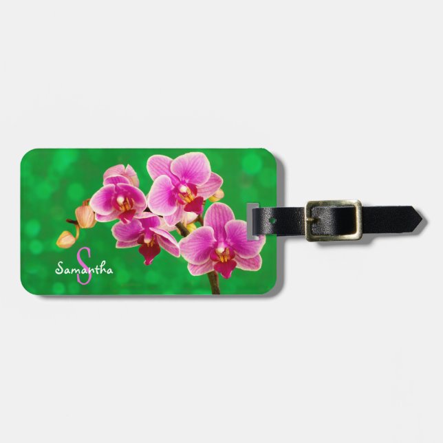 Uma etiqueta de bagagem de orquídea roxa (Frente Horizontal)