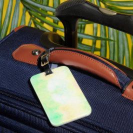 Uma etiqueta de bagagem retangular com um pastel s