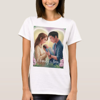 Uma família é uma camiseta nascer para novos pais