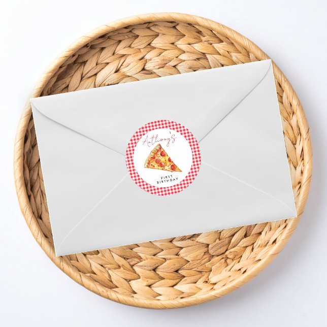 Uma Fatia de Diversão Adesivos de Pizza para 1º An (Criador carregado)