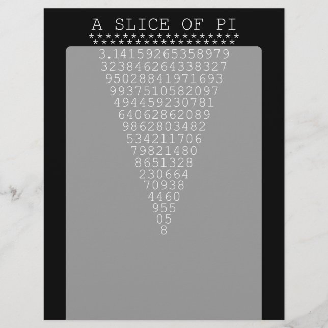 Uma fatia de tipografia de Pi (Frente)