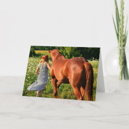 Uma Fazenda E Seu Cartão De Saudação De Cavalo