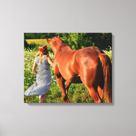Uma Fazenda E Sua Canvas De Galeria De Cavalos