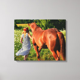 Uma Fazenda E Sua Canvas De Galeria De Cavalos